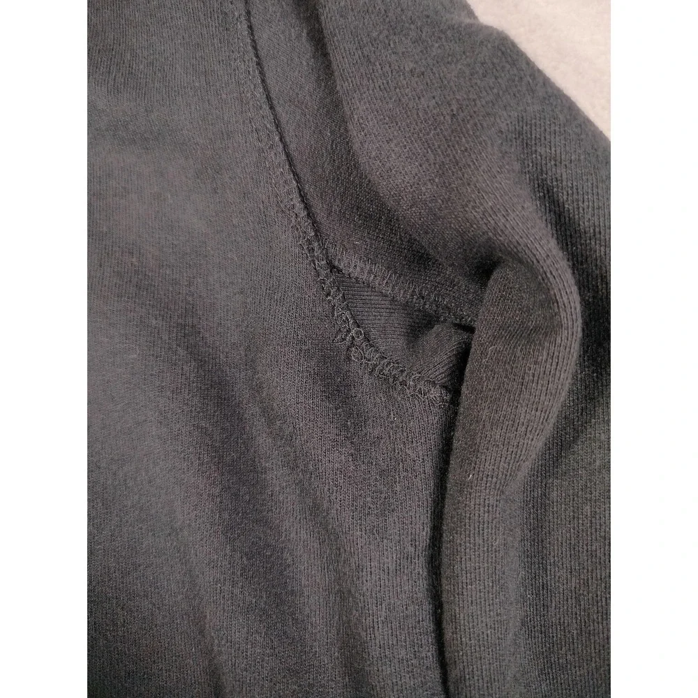 Billy Reid Sweatshirt Mens Large Gray Fleece Mock Neck Pullover Elbow Patch